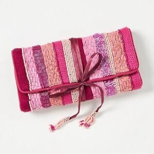 Anthropologie Danica Embellished Pouch Travel Jewelry Organizer - Pink - NWT